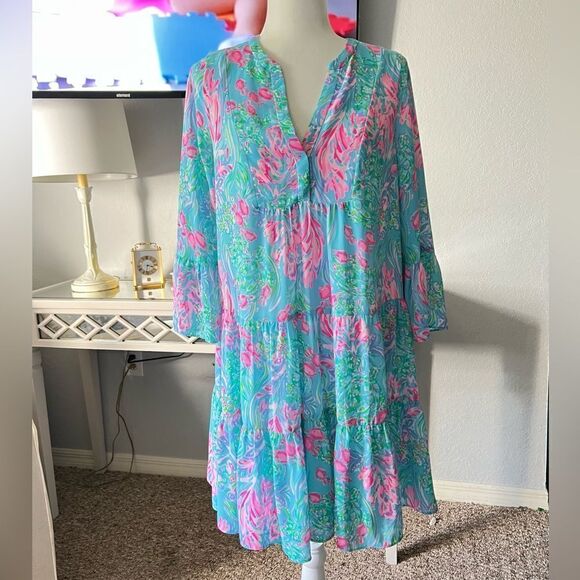 Lilly Pulitzer Gabriel Dress in Almafi Blue - Picture 1 of 6